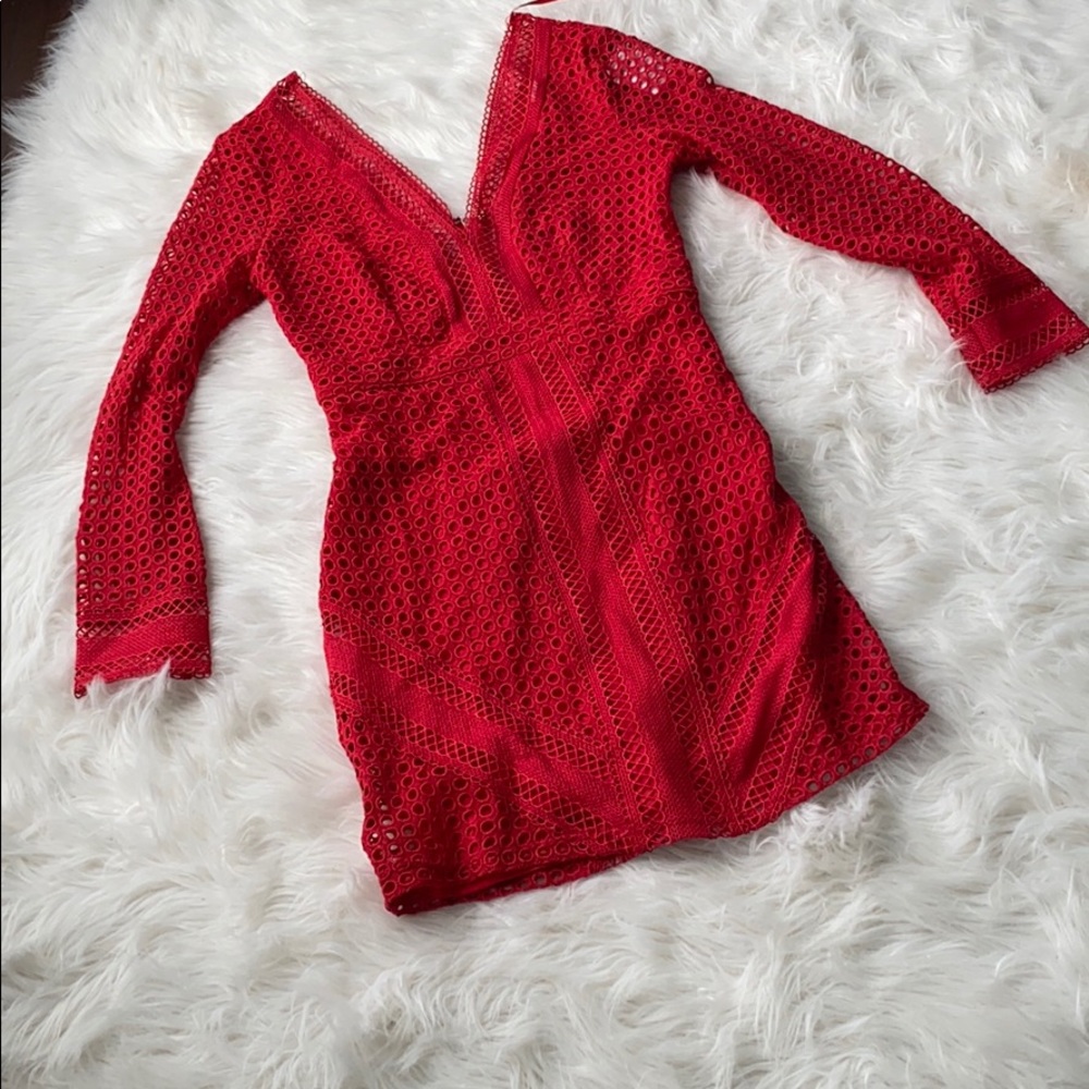 Bodycon red hot mini dress